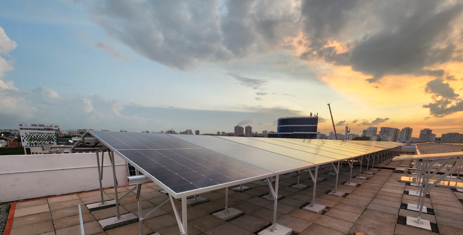Solar panels installed on PharmaTech factory rooftop